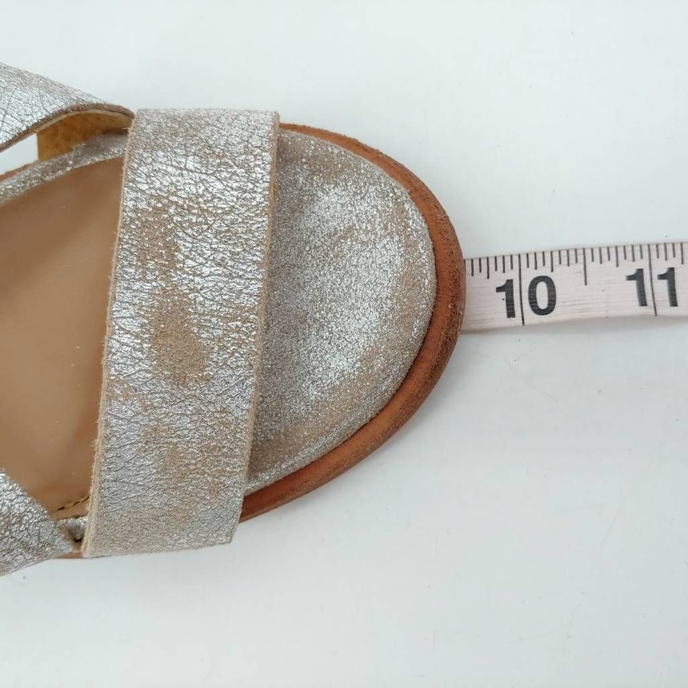 Diba True Womens Hey You Sandal Block Heels Shoes Metallic Zipper Leather 8 New - Picture 6 of 12